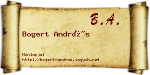 Bogert András névjegykártya